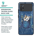 Kitty In Pocket Glass Case For Poco X4 Pro 5G