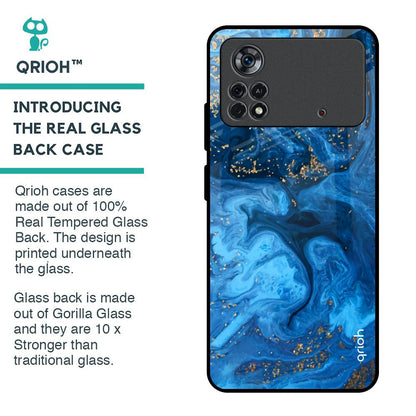 Gold Sprinkle Glass Case for Poco X4 Pro 5G