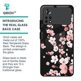Black Cherry Blossom Glass Case for Poco X4 Pro 5G