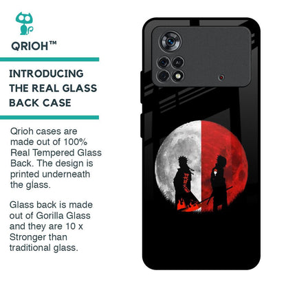 Anime Red Moon Glass Case for Poco X4 Pro 5G