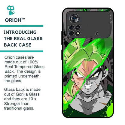 Anime Green Splash Glass Case for Poco X4 Pro 5G