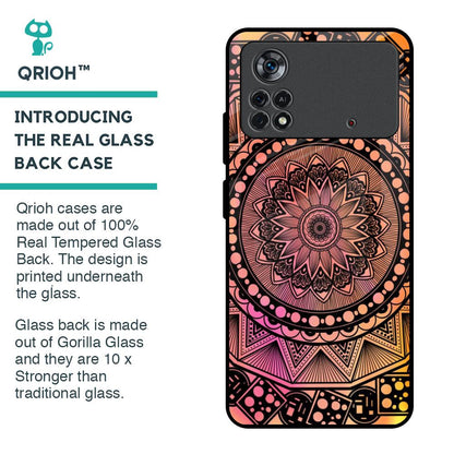 Floral Mandala Glass Case for Poco X4 Pro 5G