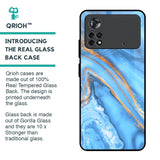 Vibrant Blue Marble Glass Case for Poco X4 Pro 5G