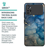 Blue Cool Marble Glass Case for Poco X4 Pro 5G