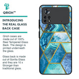 Turquoise Geometrical Marble Glass Case for Poco X4 Pro 5G