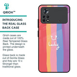 Lucky Abstract Glass Case for Poco X4 Pro 5G