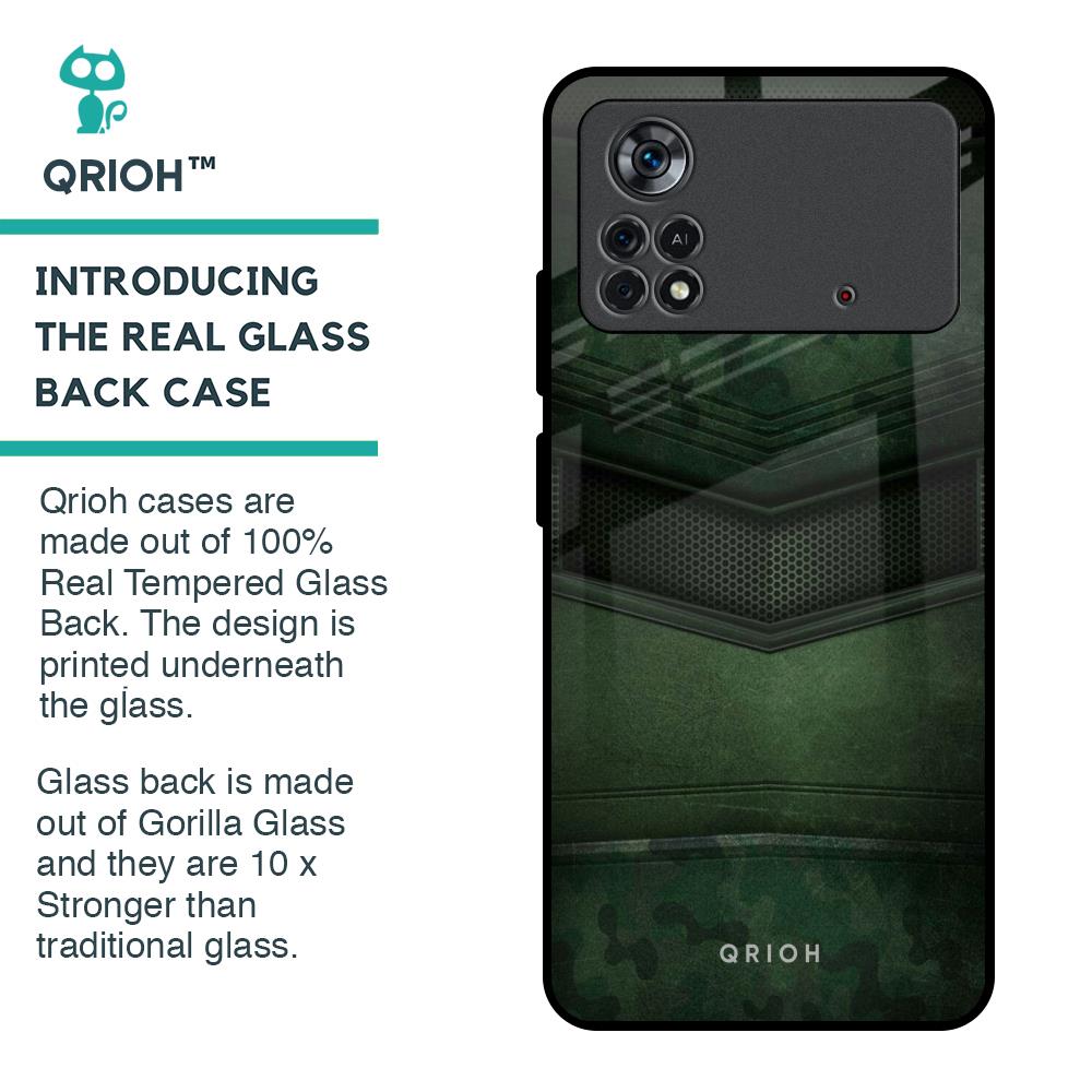 Green Leather Glass Case for Poco X4 Pro 5G