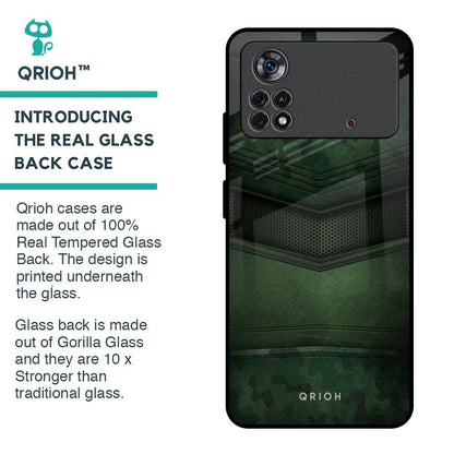 Green Leather Glass Case for Poco X4 Pro 5G