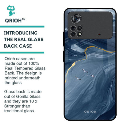 Deep Ocean Marble Glass Case for Poco X4 Pro 5G