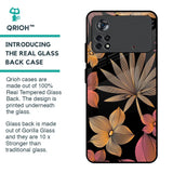 Lines Pattern Flowers Glass Case for Poco X4 Pro 5G