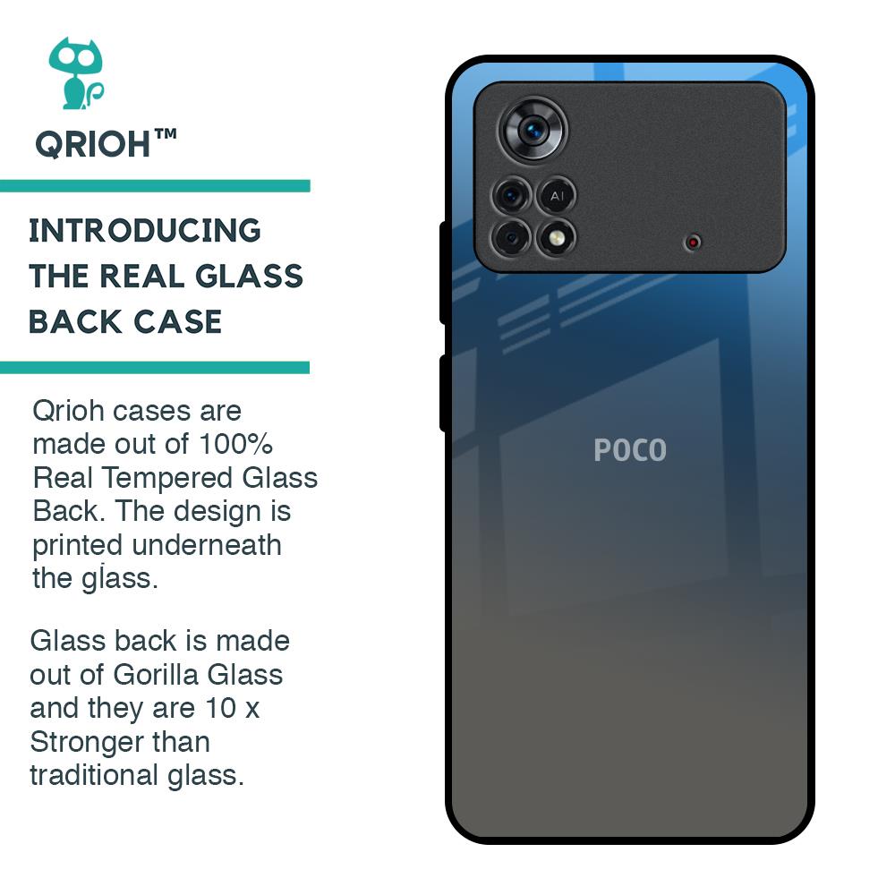 Blue Grey Ombre Glass Case for Poco X4 Pro 5G