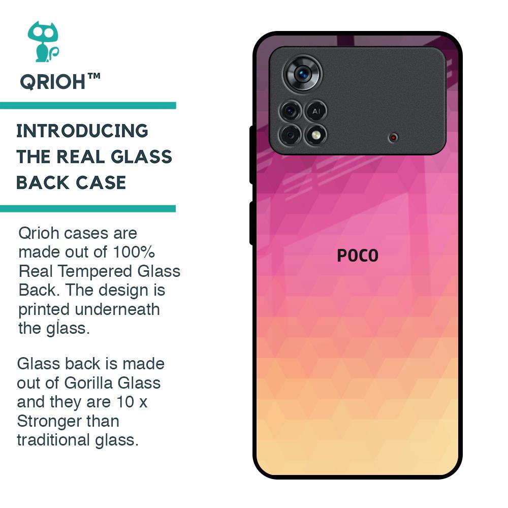 Geometric Pink Diamond Glass Case for Poco X4 Pro 5G