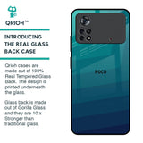 Green Triangle Pattern Glass Case for Poco X4 Pro 5G
