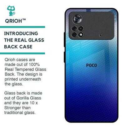 Blue Rhombus Pattern Glass Case for Poco X4 Pro 5G
