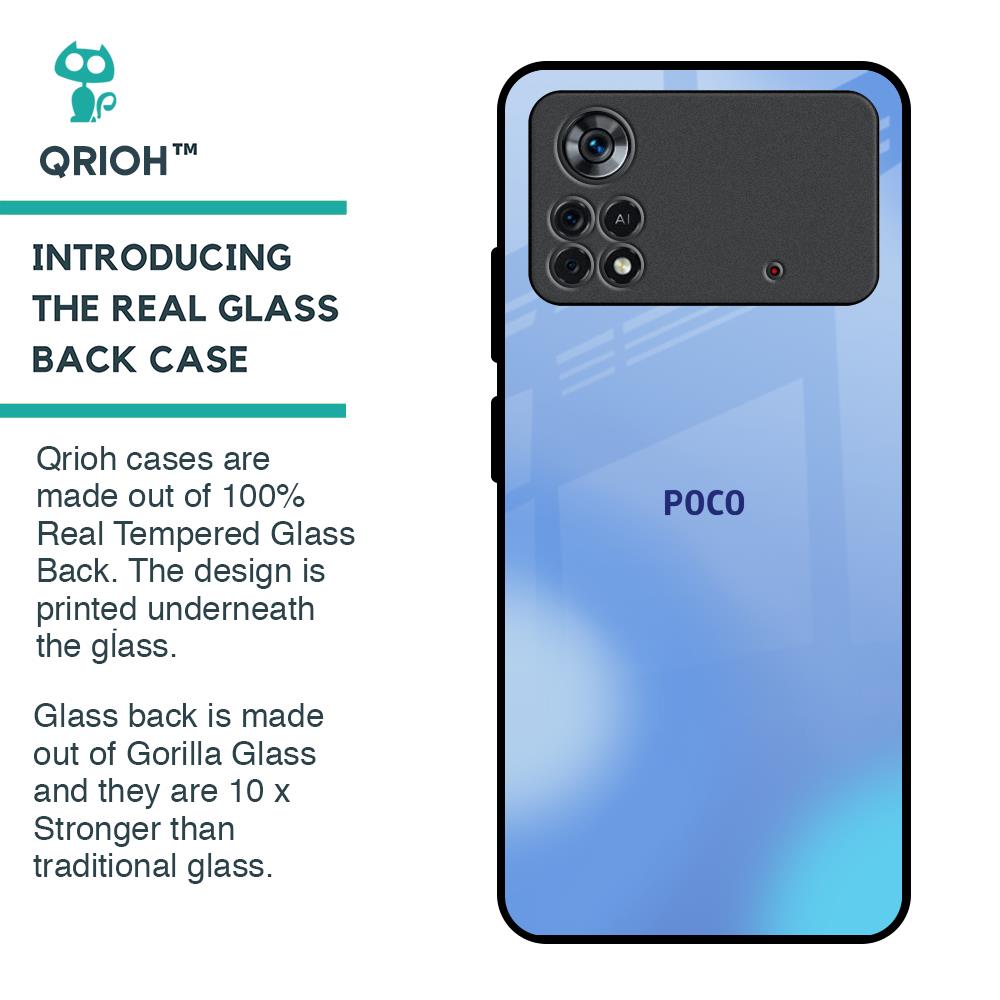 Vibrant Blue Texture Glass Case for Poco X4 Pro 5G