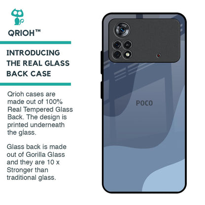 Navy Blue Ombre Glass Case for Poco X4 Pro 5G