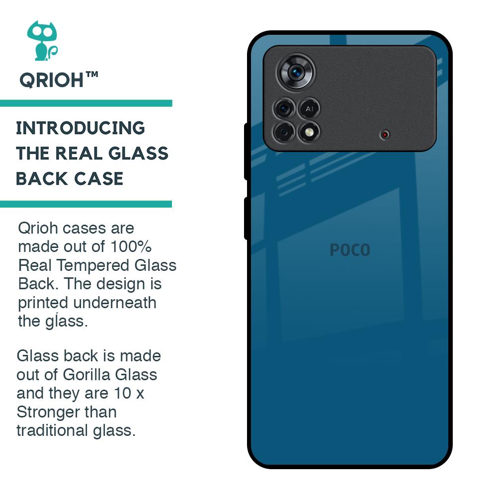 Cobalt Blue Glass Case for Poco X4 Pro 5G
