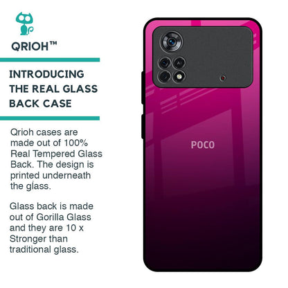 Purple Ombre Pattern Glass Case for Poco X4 Pro 5G
