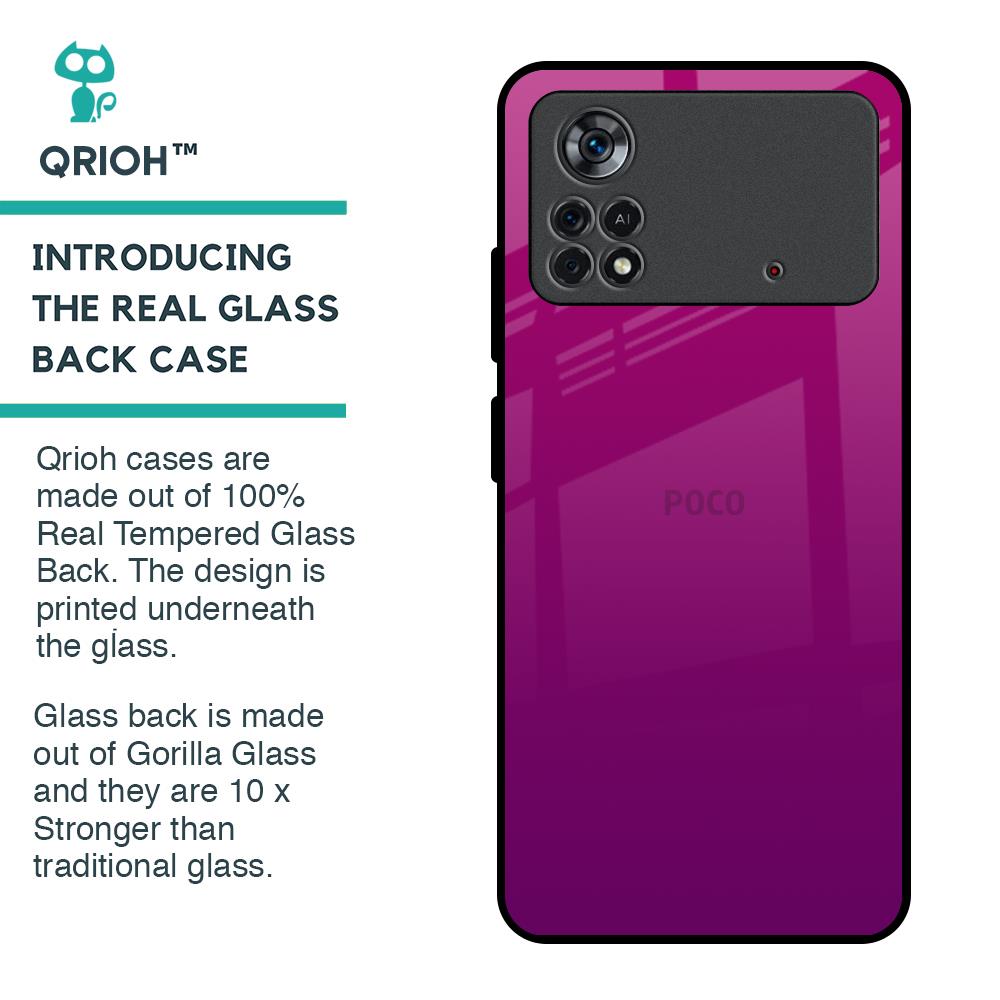 Magenta Gradient Glass Case For Poco X4 Pro 5G