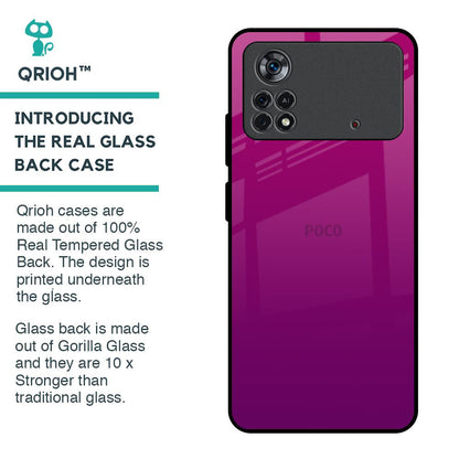 Magenta Gradient Glass Case For Poco X4 Pro 5G