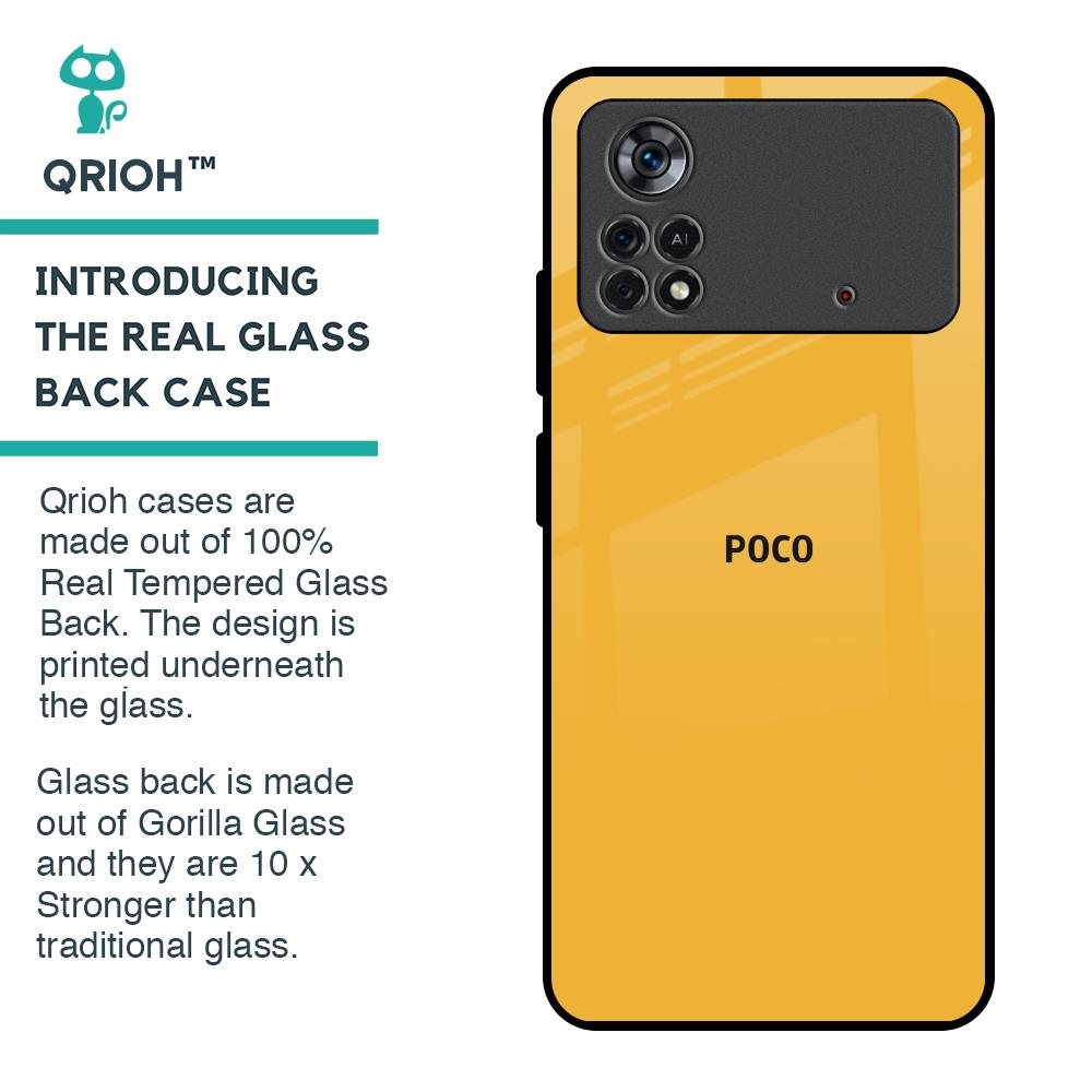 Fluorescent Yellow Glass case for Poco X4 Pro 5G