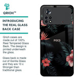 Tropical Art Flower Glass Case for Poco X4 Pro 5G