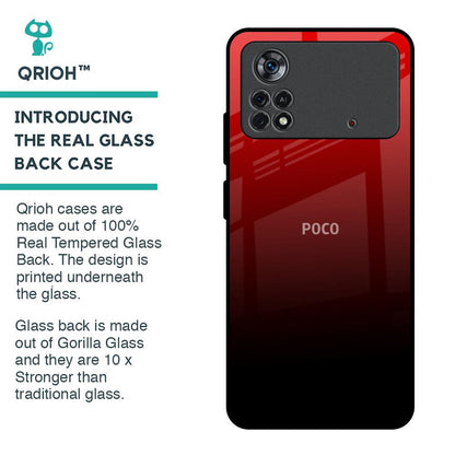 Maroon Faded Glass Case for Poco X4 Pro 5G