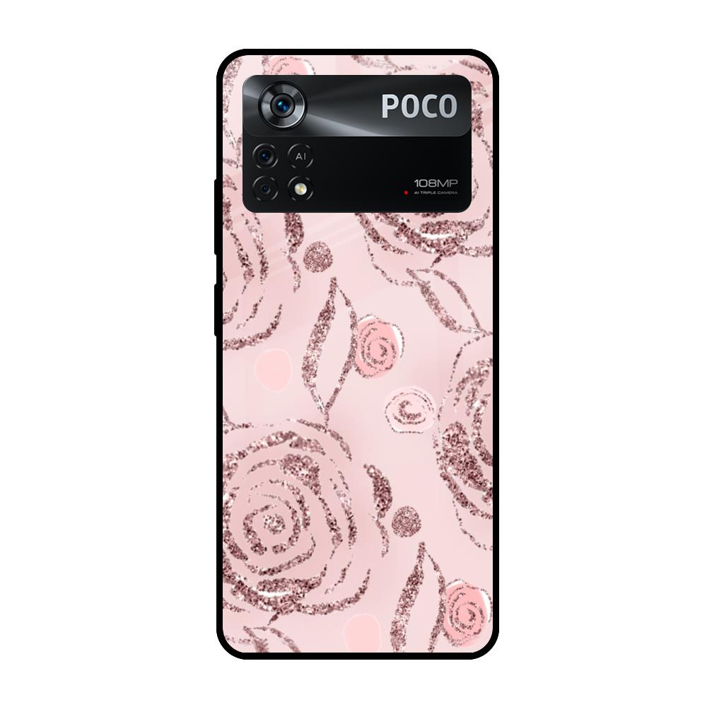Shimmer Roses Poco X4 Pro 5G Glass Cases & Covers Online