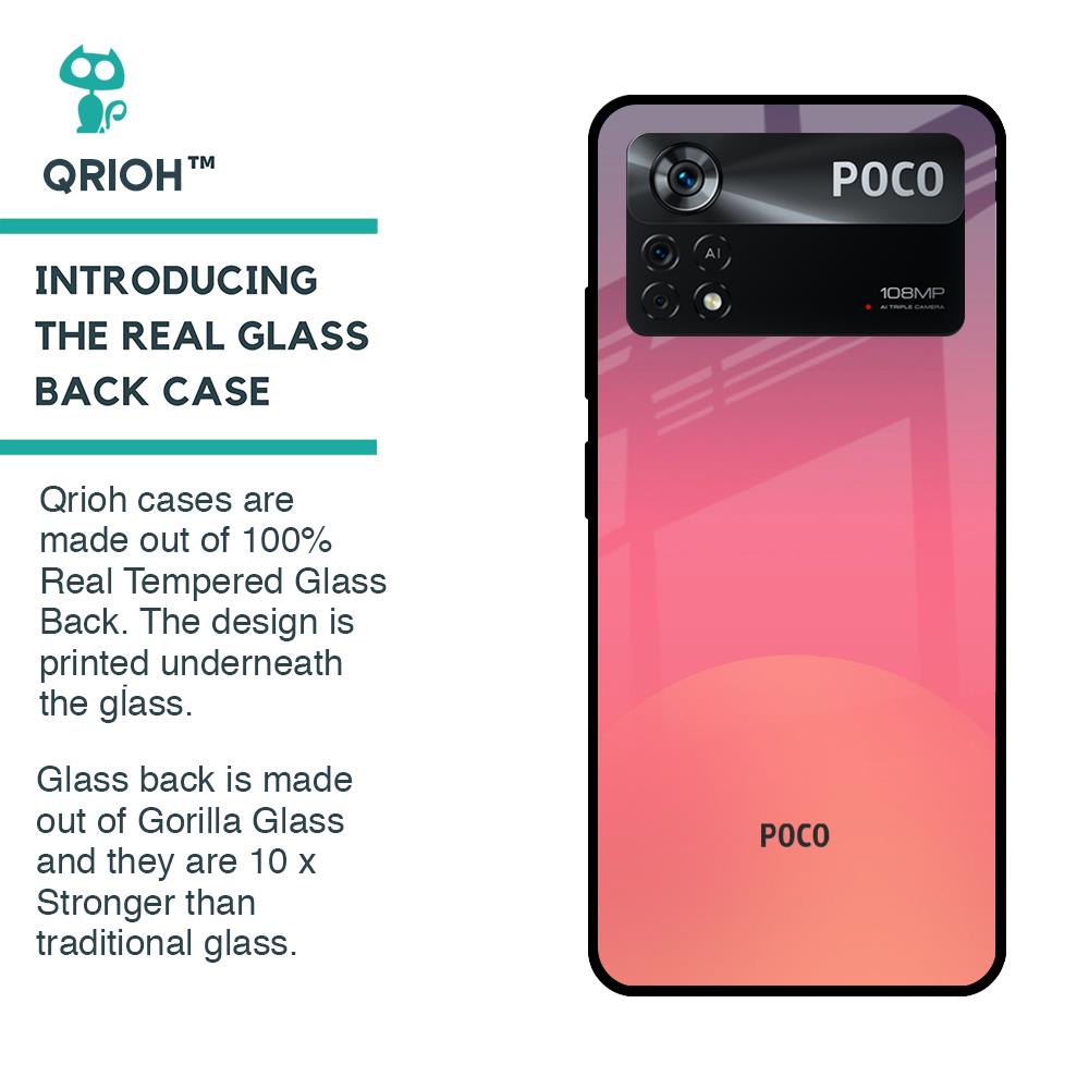 Sunset Orange Glass Case for Poco X4 Pro 5G