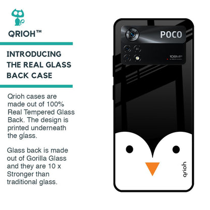 Cute Penguin Glass Case for Poco X4 Pro 5G