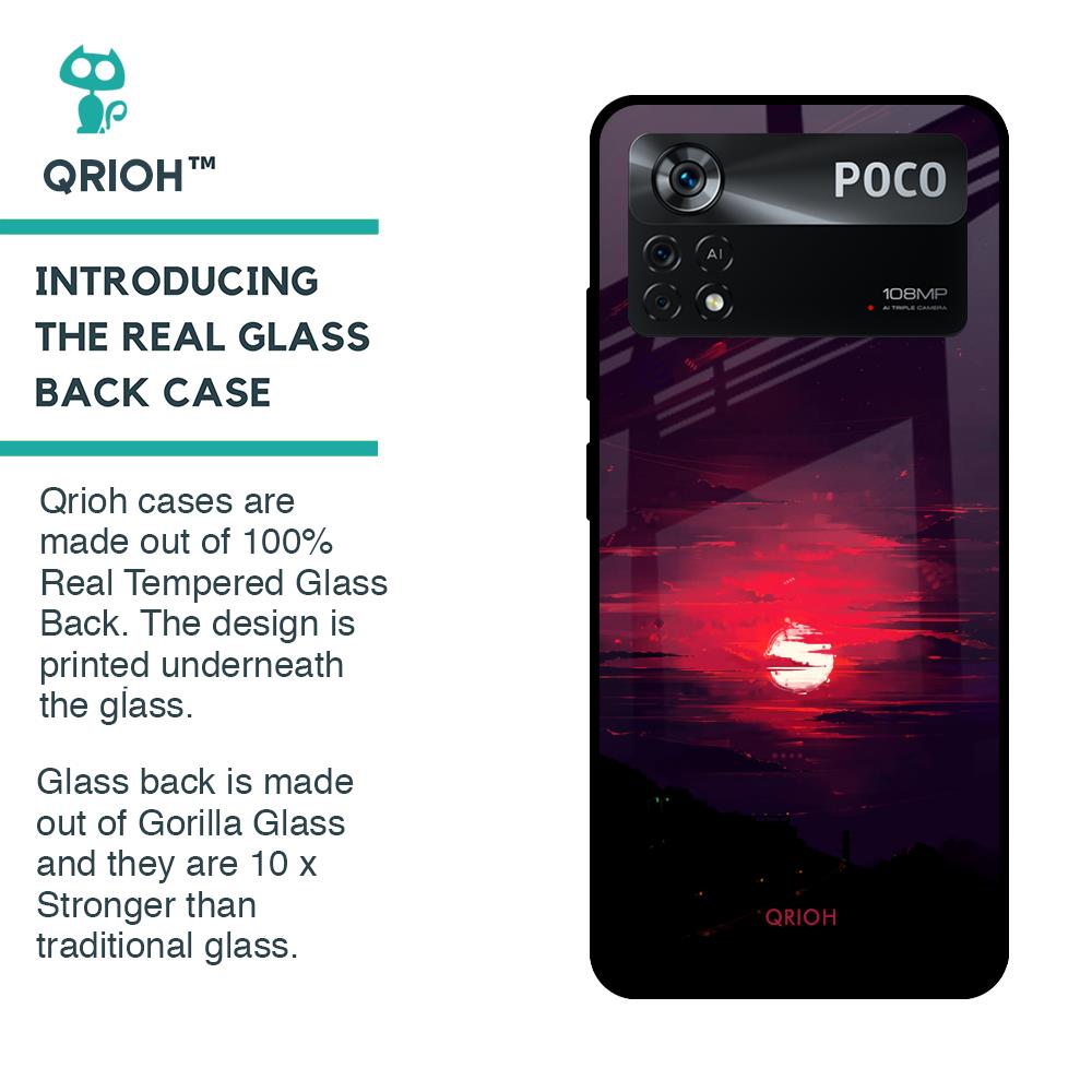 Morning Red Sky Glass Case For Poco X4 Pro 5G