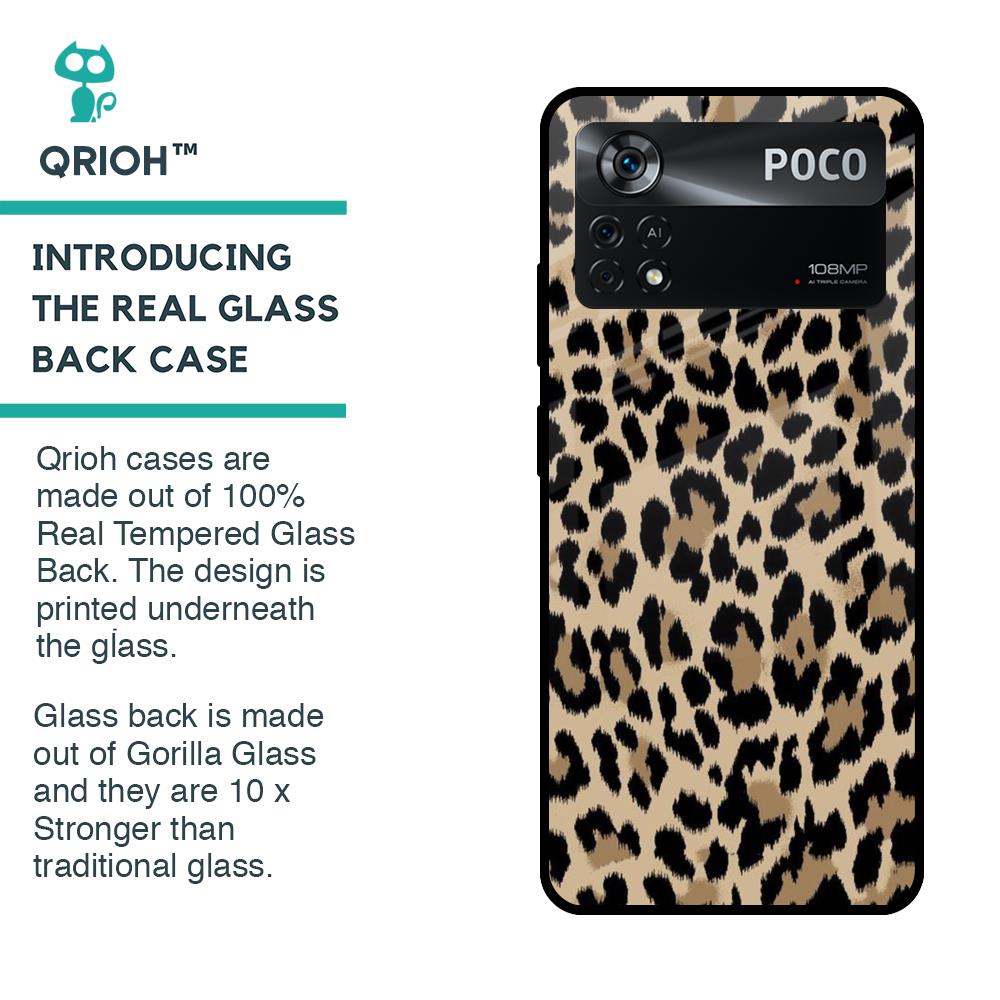 Leopard Seamless Glass Case For Poco X4 Pro 5G