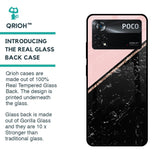 Marble Texture Pink Glass Case For Poco X4 Pro 5G