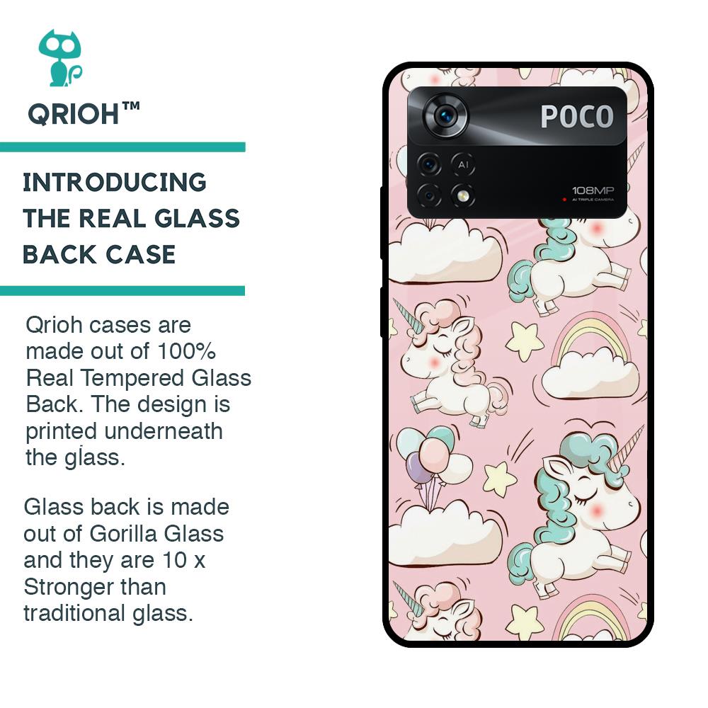 Balloon Unicorn Glass case for Poco X4 Pro 5G