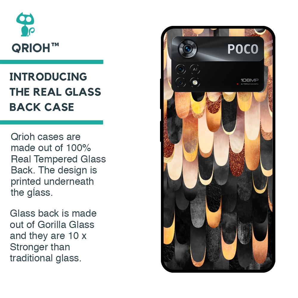 Bronze Abstract Glass Case for Poco X4 Pro 5G