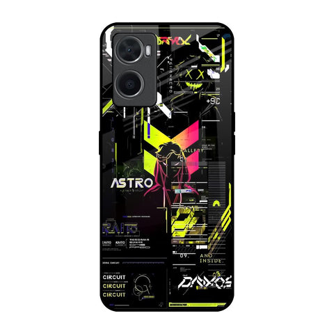 Astro Glitch Oppo A76 Glass Back Cover Online