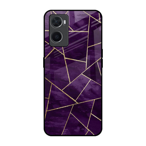Geometric Purple Oppo A76 Glass Back Cover Online