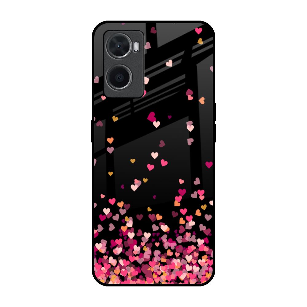 Heart Rain Fall Oppo A76 Glass Back Cover Online