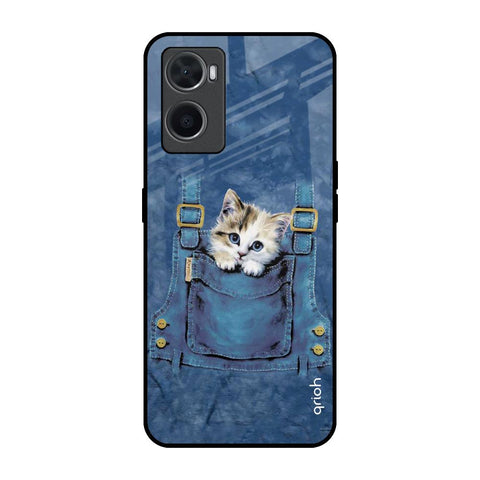 Kitty In Pocket Oppo A76 Glass Back Cover Online