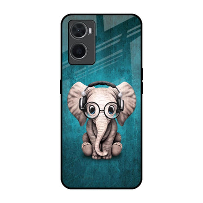 Adorable Baby Elephant Oppo A76 Glass Back Cover Online