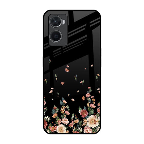 Floating Floral Print Oppo A76 Glass Back Cover Online