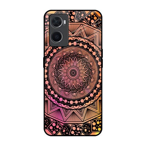 Floral Mandala Oppo A76 Glass Back Cover Online