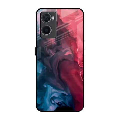 Blue & Red Smoke Oppo A76 Glass Back Cover Online