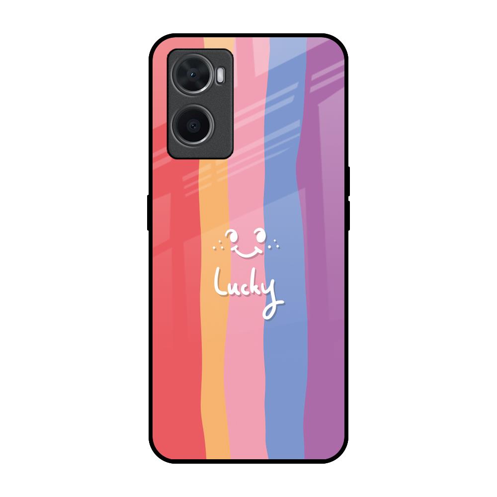 Lucky Abstract Oppo A76 Glass Back Cover Online