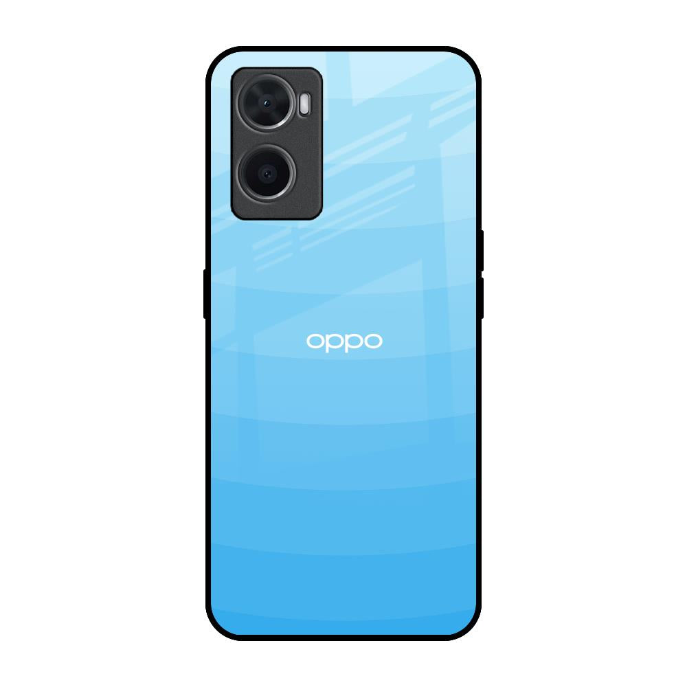 Wavy Blue Pattern Oppo A76 Glass Back Cover Online