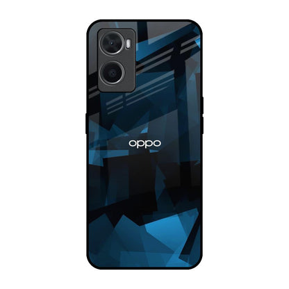 Polygonal Blue Box Oppo A76 Glass Back Cover Online