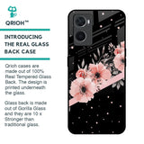 Floral Black Band Glass Case For Oppo A76