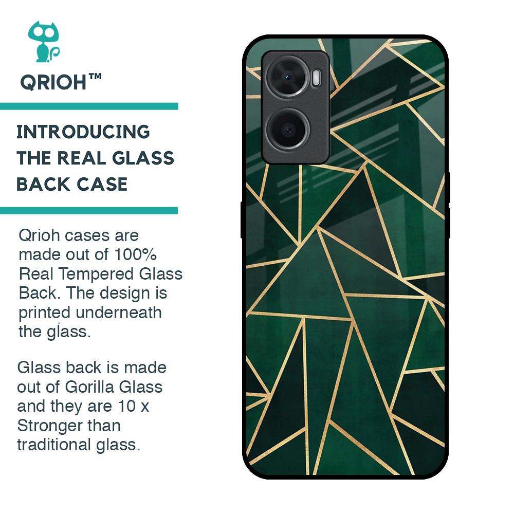 Abstract Green Glass Case For Oppo A76