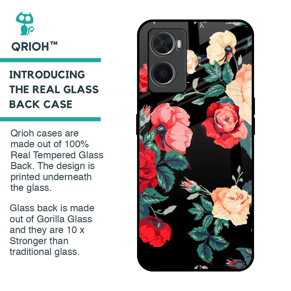 Floral Bunch Glass Case For Oppo A76