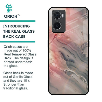 Pink And Grey Marble Glass Case For Oppo A76